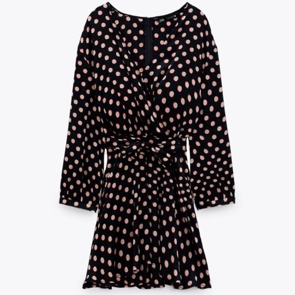NWT ZARA SHORT BLACK POLKA DOT JUMPSUIT - Picture 3 of 3